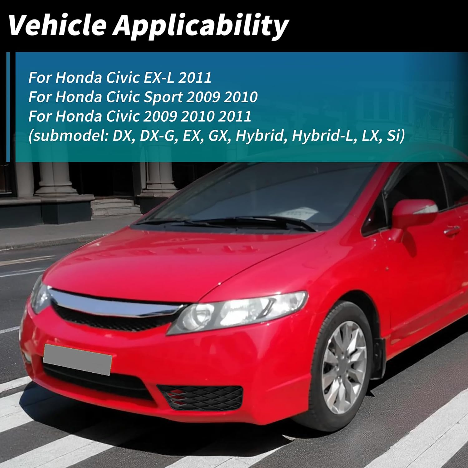 Fog Light Grill for Honda Civic 2009 2010 2011 Front Bumper Fog Light Grille Cover 1 Pair Fog Light Shell 71108SNAA50/71106SNAA50