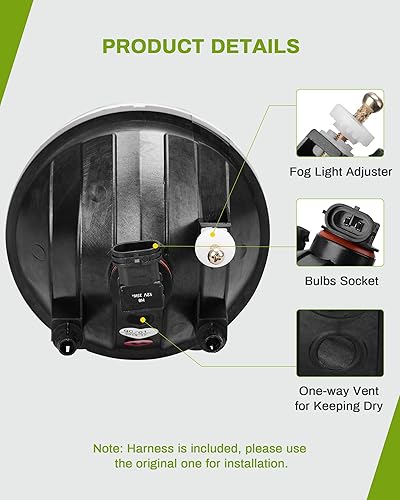 Miniatura 10 de AUTOSAVER88 Faros antiniebla compatibles con GMC Sierra 15002007 2009 2010 2011 2012 2013 Sierra 15002007-2014 Sierra 2500 3500 Nota no compatible