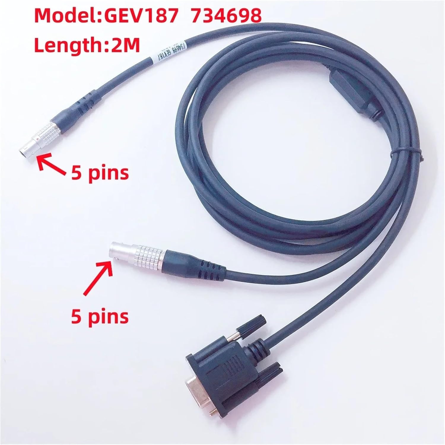 Y-Type Cable GEV187 734698 Applicable to Connects Total Station to PC and GEB70 GEB171 GEB371 Battery Cable