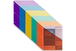 Binditek 30 Pack Plastic File Jacket for 3 Ring Binder