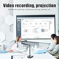 Vista 6 de Cámara de documentos USB, cámara web de documentos 4K Ultra 16MP con ángulo ajustable, enfoque manual automático, ajuste de brillo para aprendizaje