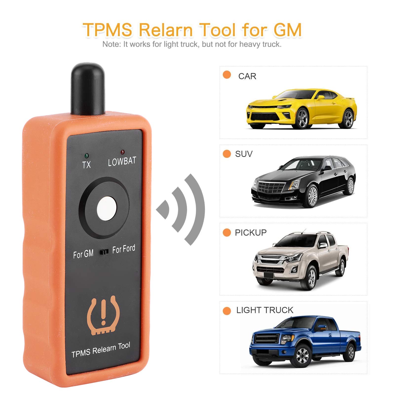 Aramox Narzędzie do resetowania TPMS, narzędzie do resetowania TPMS 50448 Przenośna maszyna do aktywacji monitora ciśnienia w oponach 2 w 1 dla serii GM