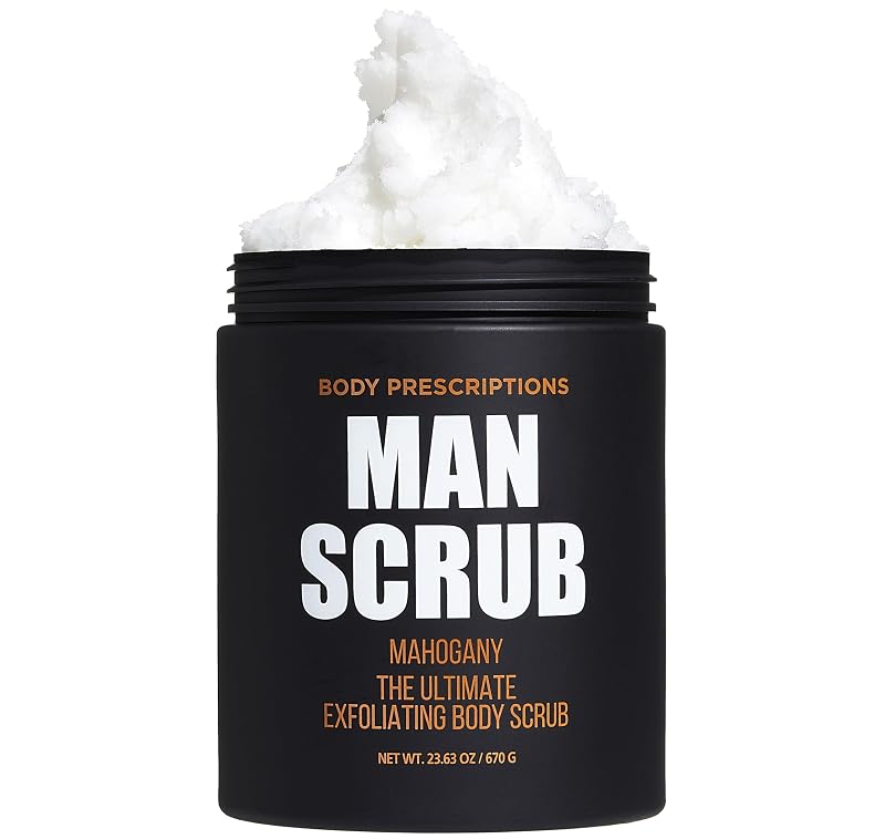 Esfoliante corporal masculino Body Prescriptions Mahogany, pote com tampa rosqueável, 595 g