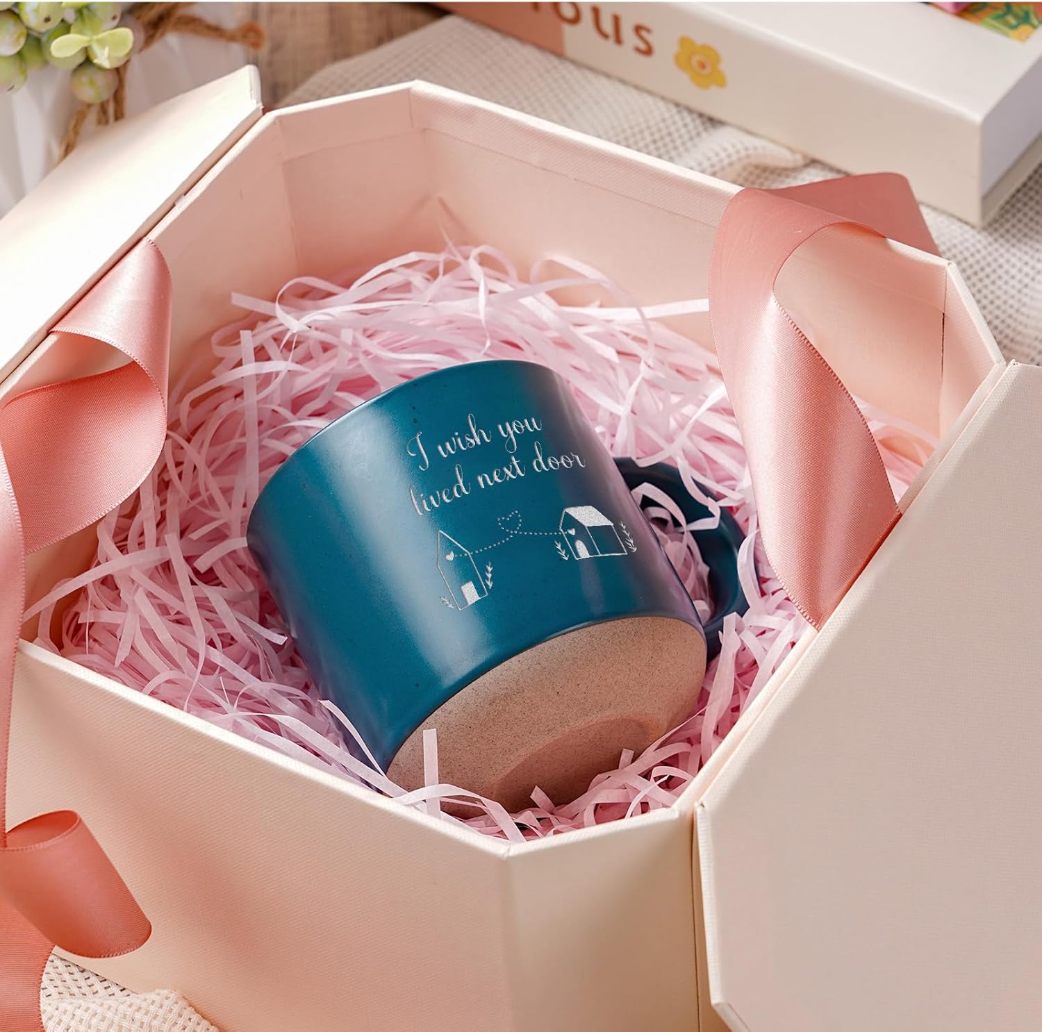 Best Friend Birthday Gift for Women – I Wish You Lived Next Door Mug, Unique Galentines Unique Day & Christmas Friendship Gift for Women, Bestie, BFF, Sister, Mom – 12.8oz Coffee Cup - Image 6