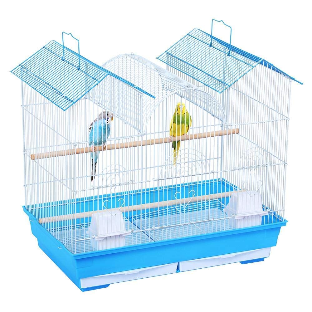 Mumoo Bear 23-Inch Triple Roof Small Bird Cage - Whiteblue