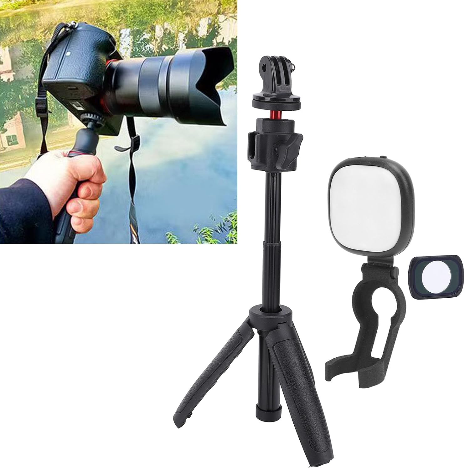 LED Video Light, Portable Auxiliary Lighting, Soft Focus Filter with 7 Modes & 3 Color Temperature, Ideal for Photography, Videography & Tripod Use