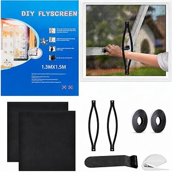 Window Fly Screens 2 Pack 130x150cm with Zipper Closure
