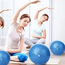 NISHAJ Mini Exercise Ball 9inch/25cm Small Yoga Ball Soft Pilate Home Training Abdominal Workouts Ball, Anti Burst and Slip, with Inflatable Straw for Therapy, Barre, Core Trainings - (Blue) gallery image