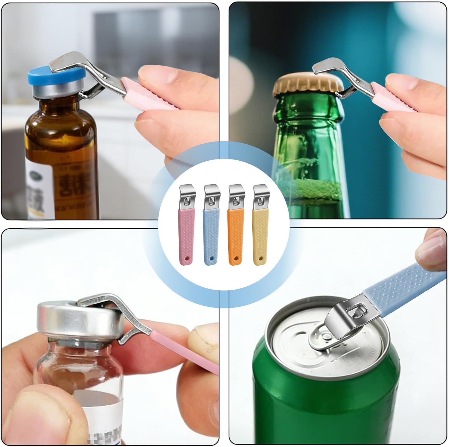 4 Pcs Vial Opener,Vial Decapper,Stainless steel