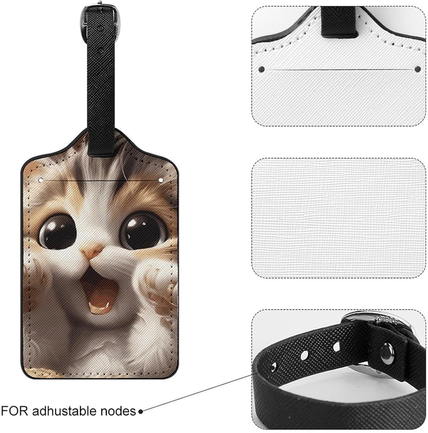 Cute Calico Cat Luggage Name Tag with Privacy Protection image 4