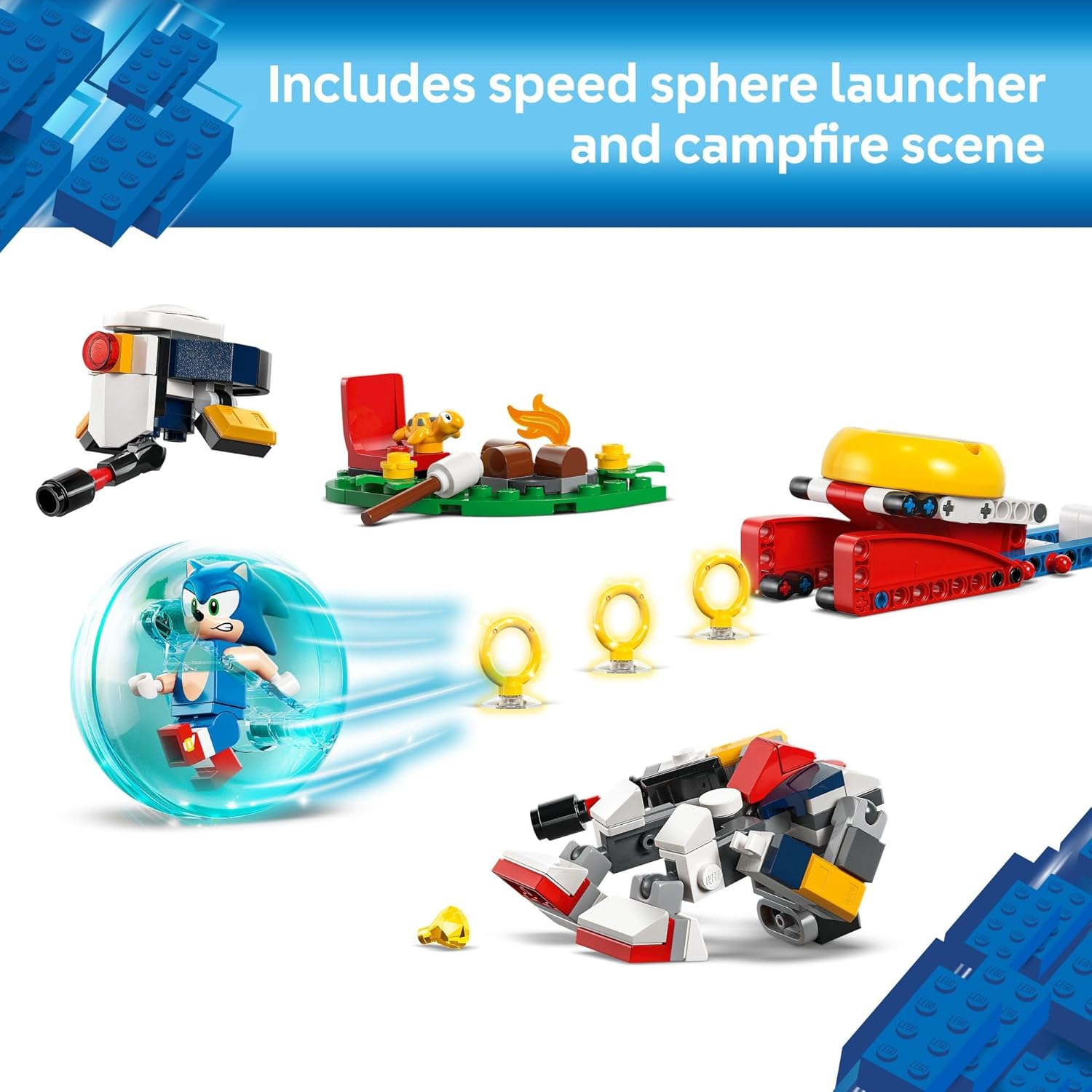 LEGO Sonic The Hedgehog: Sonic's Campfire Clash - Building Toy for Kids, Boys and Girls, Ages 7+ - Pretend Play Set with Speed Sphere Launcher - 4 Sonic Characters - Gift Idea for Birthdays - 77001 - Image 3