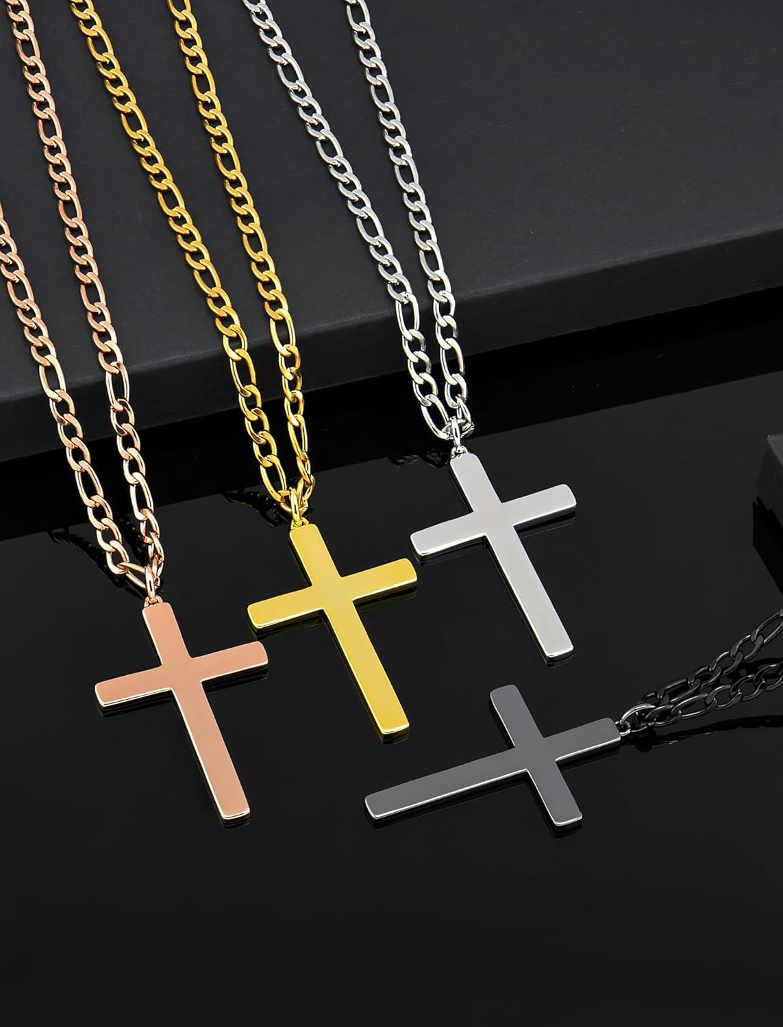 YL High Polished Cross Necklace for Women 925 Sterling Silver Plain Cross Pendant Simple Jewelry for Men (1.57-1.97") - Image 3