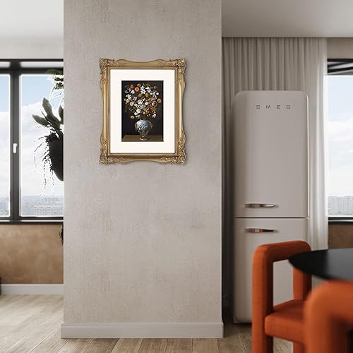 Miniatura 4 de SIMON'S SHOP Marco de fotos de 11 x 14 pulgadas con paspartú para imagen de 8 x 10, marcos de póster de bronce de 11 x 14 pulgadas con paspartú de 8