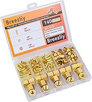 Vista 5 de Kit surtido de accesorios de compresión de 1/4 de pulgada, 60 manguitos de compresión de latón, 60 insertos de latón y 20 tuercas, se utiliza