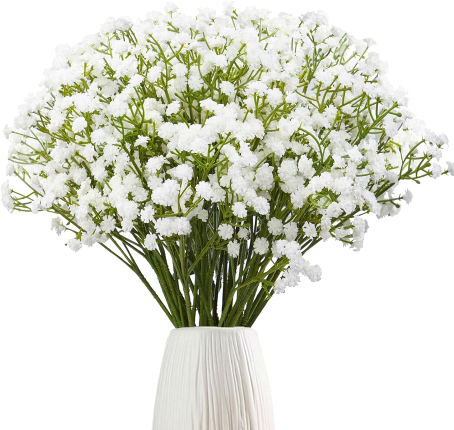 24Pcs Babys Breath Artificial Flowers Bulk, 11inch Fake Baby Breath Flowers White Faux Gypsophila Real Touch Flowers for Outdoors Wedding DIY Bouquet Arrangement Party Home Table Decor