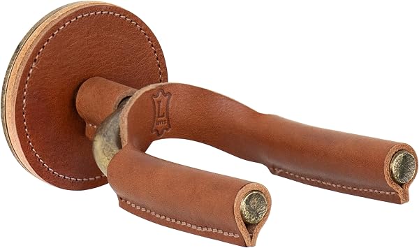 Levys FGHNGR Brass Forged Guitar Hanger - Tan Leather
