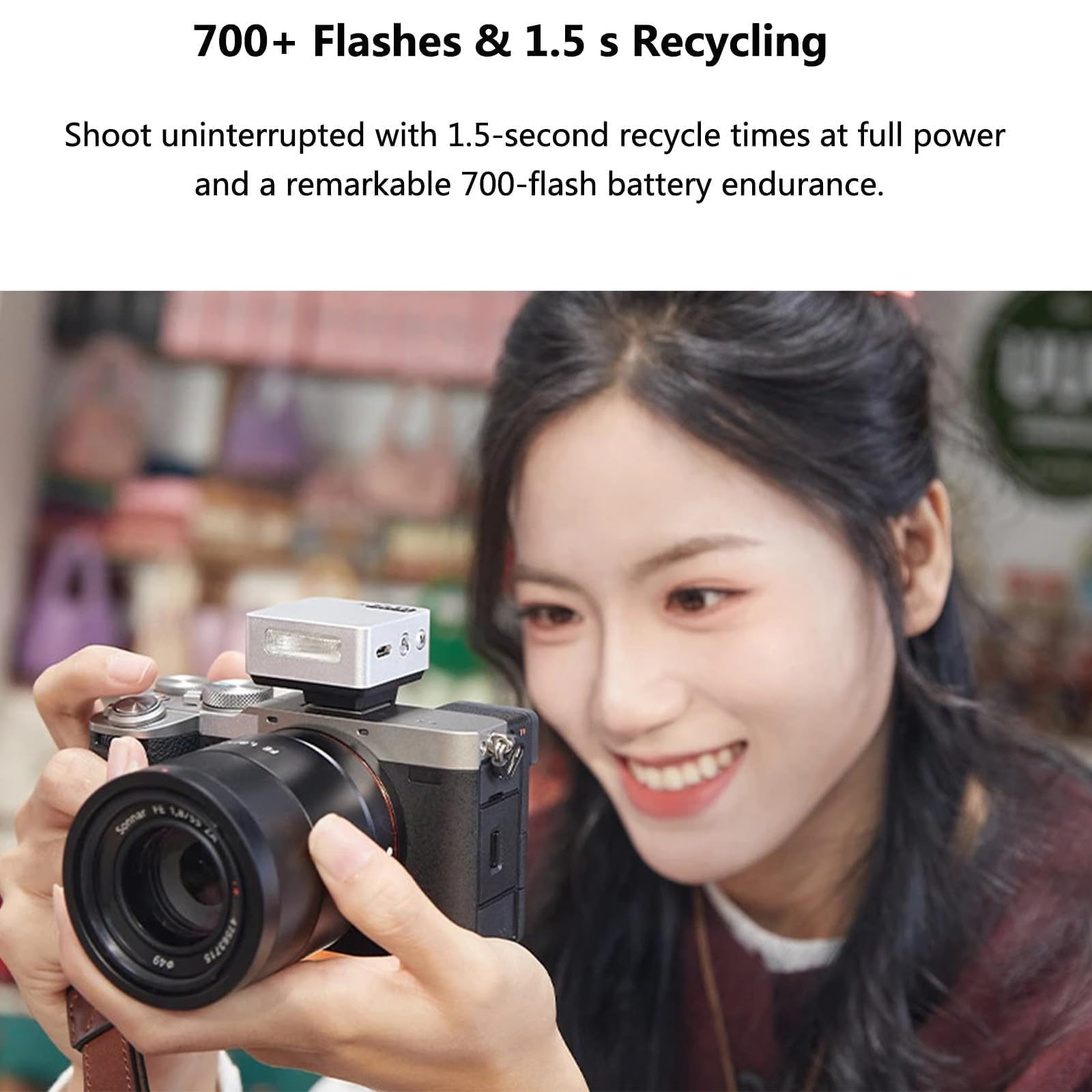 Godox iT20 F Flash TTL per Fujifilm, Mini Flash con Filtri Magnetici, Riciclo 1,5s, Compatibile X100VI GFX100RF XS20 XS10 XT30 II XT5 XM5 GFX50, Nero