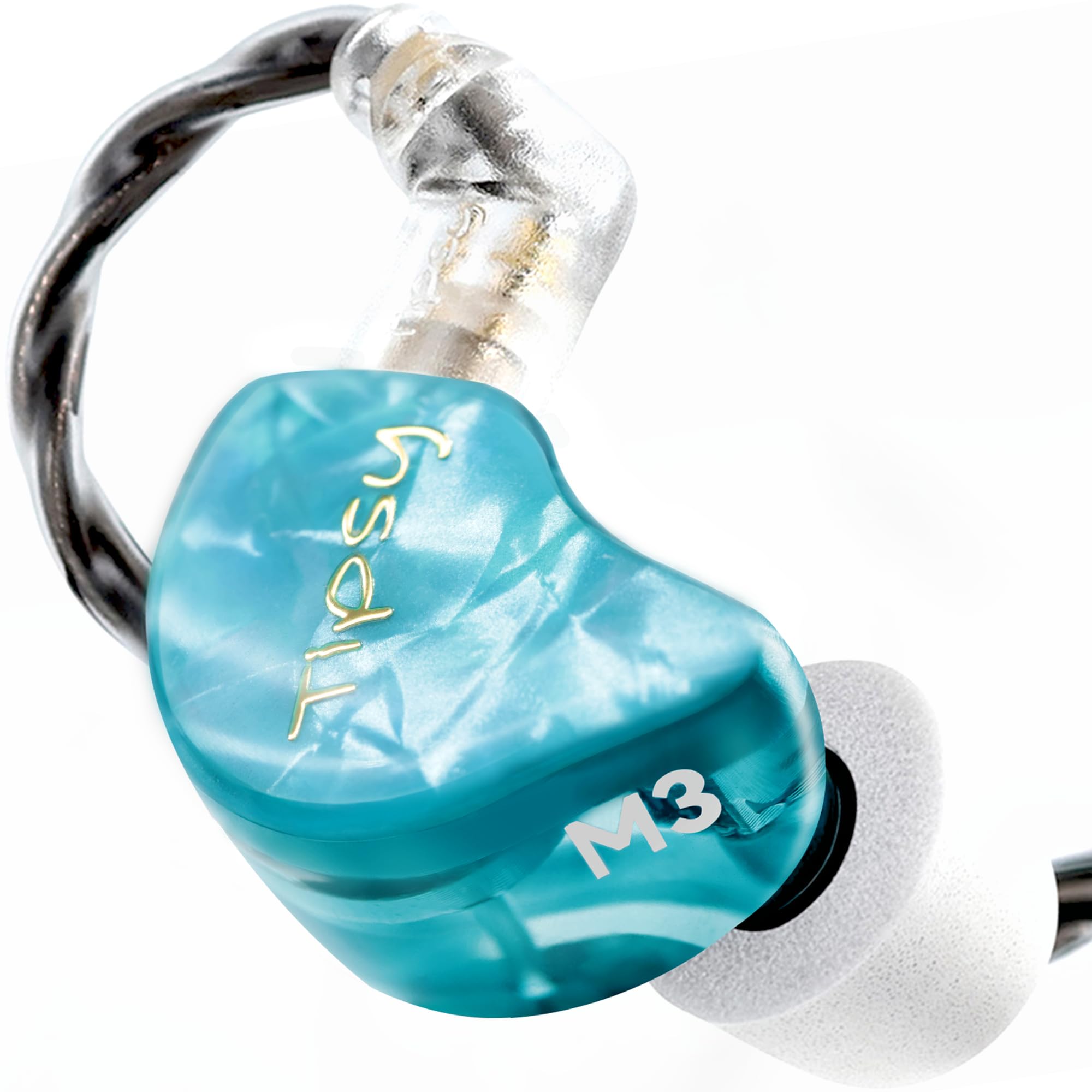 Tipsy M3 Pro IEM Kopfhörer, Gaming In Ear Monitor mit 1DD + 2BA Hybrid-Treibern, Räumlicher Klang für FPS Gaming, Präzise Ortung, Abnehmbares 0,78 mm 2-Pin Kabel, 3,5 mm Anschluss ohne Mikrofon(Blau)