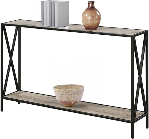 Miniatura 38 de Convenience Concepts Tucson - Mesa de consola, color negro/cereza. Cereza/Negro,Barnwood / Negro,Roble Inglés/Negro,Negro,Gris/Negro,Espresso /