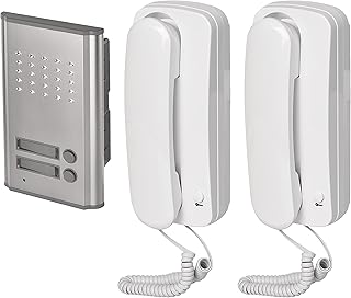 EMOS Audio-Türsprechanlage Set für Zwei Teilnehmer, zur Aufputzmontage, Elegantes Design, Gegensprechanlage/Audio-Kit mit Türöffner-Möglichkeit, einfach zu bedienen