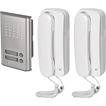 EMOS Audio Door Intercom Set for Two Subscribers Surface-Mounted Elegant Design Intercom/Audio Kit with Door Opener Option Easy to Use