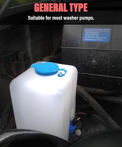 Miniatura 5 de Zlirfy Botella universal para lavaparabrisas, kit de rociador de depósito de líquido de bomba de lavado de parabrisas de automóvil de 12 V, kit de