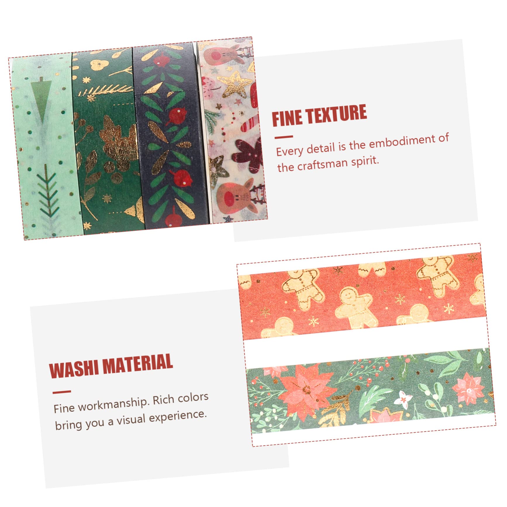 Lurrose 105rollen Weihnachts-washi-tape Dekorative Klebebänder Für Handwerk Scrapbooking Und Journaling Festliche Designs Mit Goldfolie Für Kreative Weihnachtsprojekte