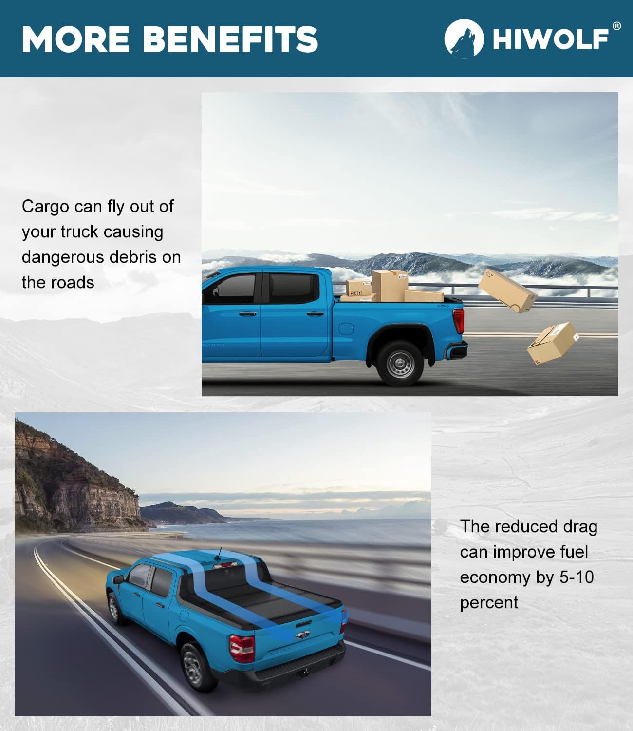 FRP Hard Tri Fold Truck Bed Tonneau Cover Fits 2017-2026 Honda Ridgeline with 5'4" Bed (64") |PRX3|On Top|