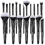 Bueart Design 19Pcs ULTRA SOFT Black labeled DENSE HAIR Makeup Brushes set Contains large powder Flat Foundation Ultimate Blending Make up Brush set Blush Face Brush Concealers contour Eyeshadow