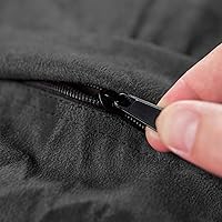 Vista 9 de Chill Sack - Puff Puff gigante de espuma viscoelástica de 6 pies. Sofá grande con funda de microfibra suave, color carbón.