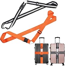 Pack of 2 Suitcase Strap, Cross Strap, Suitcase Strap, Particularly Reflective Luggage Strap with Cross Connection, Black/Orange, for 20-34 Inch Suitcase, Eye-catching Suitcase Marking, Travel