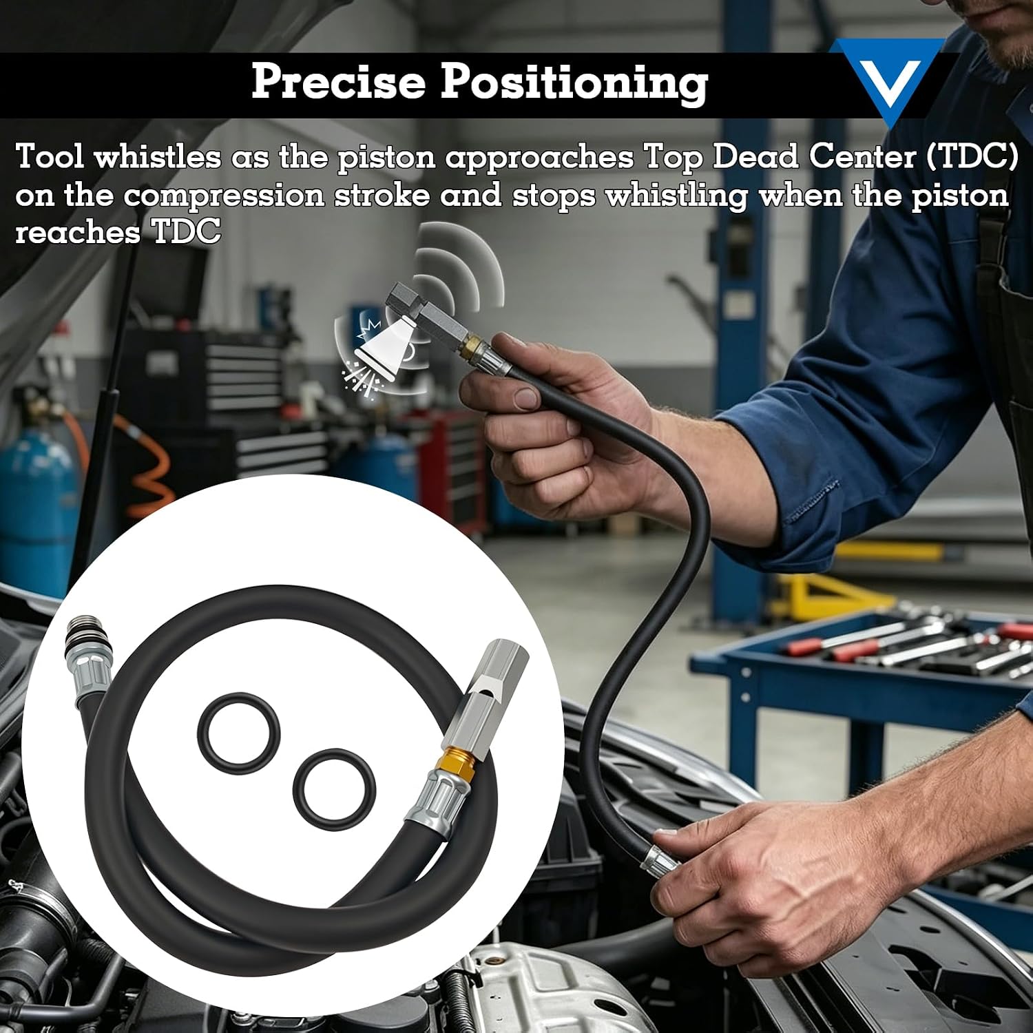 8016MRG Top Dead Center Tool, Universal for Top Dead Center Whistle, with 14mm & 18mm Spark Plug Ports, for Distributor Timing & Valve Adjustment