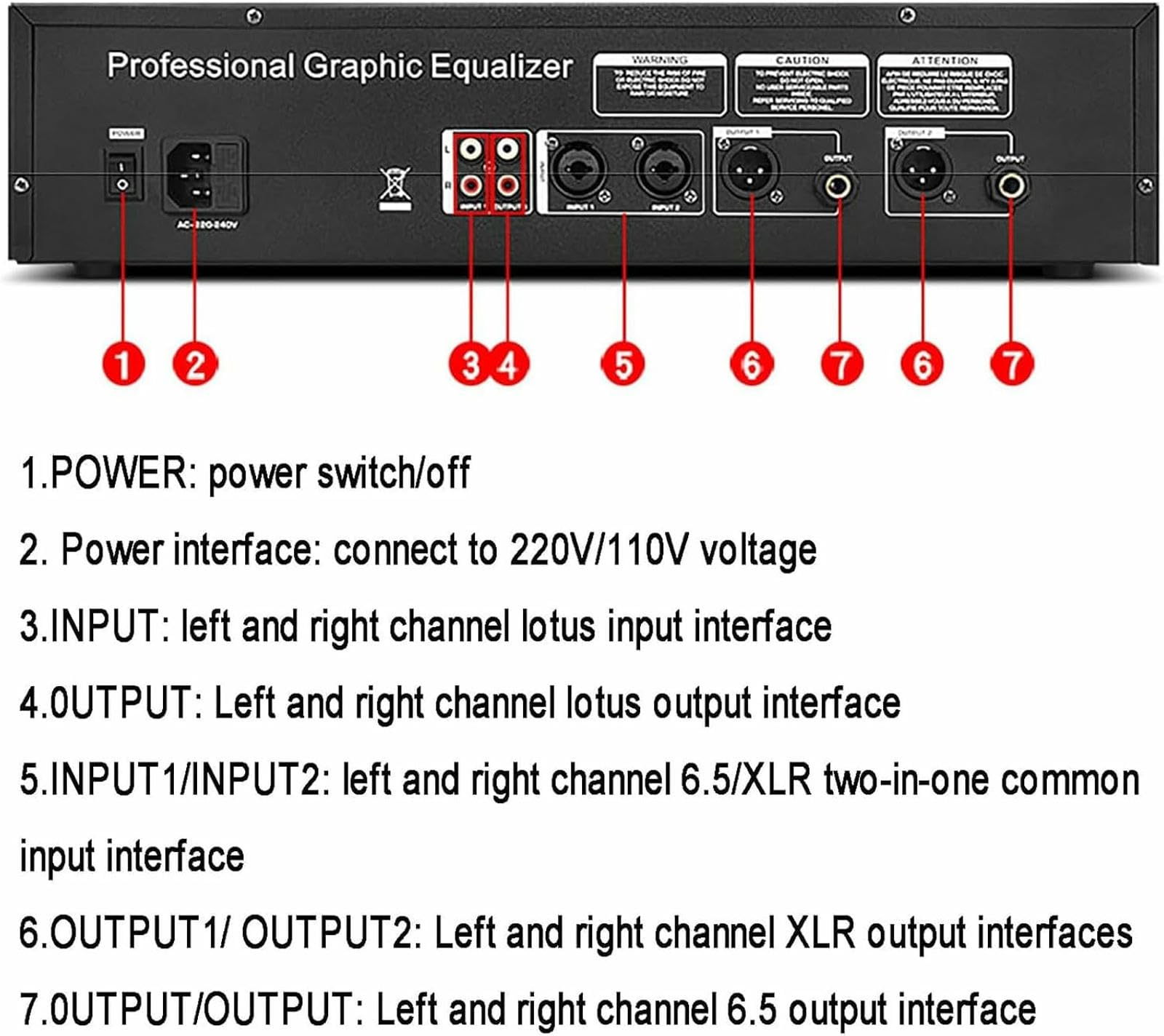 Portable 31 Bands EQ, Equalizzatore Grafico A 2 Canali Professionale, per Canto da Palcoscenico, Spettacoli di Band, Studi di Registrazione