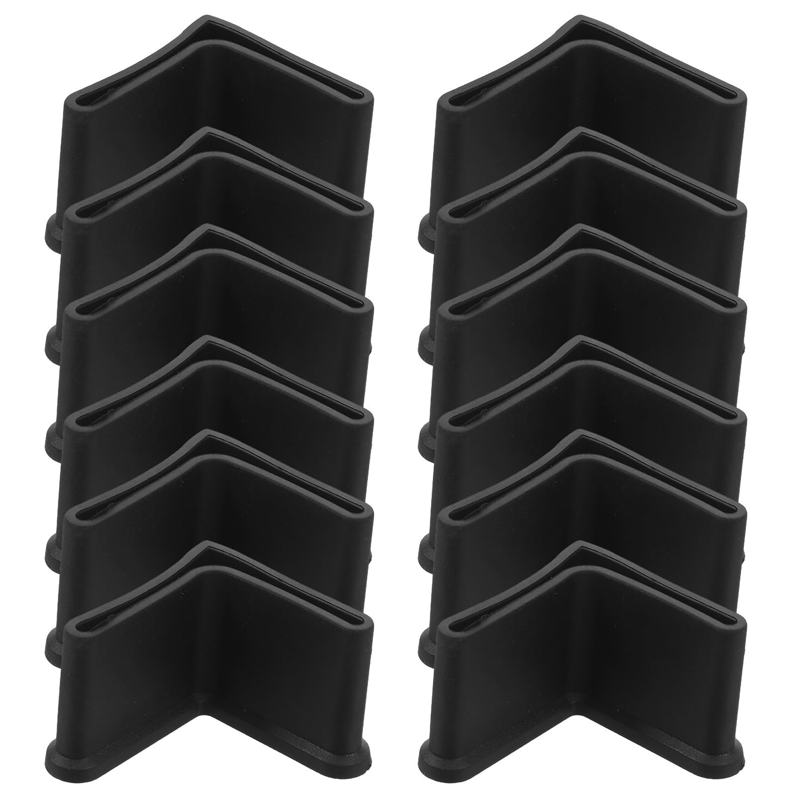 Zerodeko Möbelbodenschoner und 20 Stück in Schwarz L-förmige PVC Tischschutzmatte rutschfest Installieren als Bettbeinschoner für Effektiven Bodenschutz