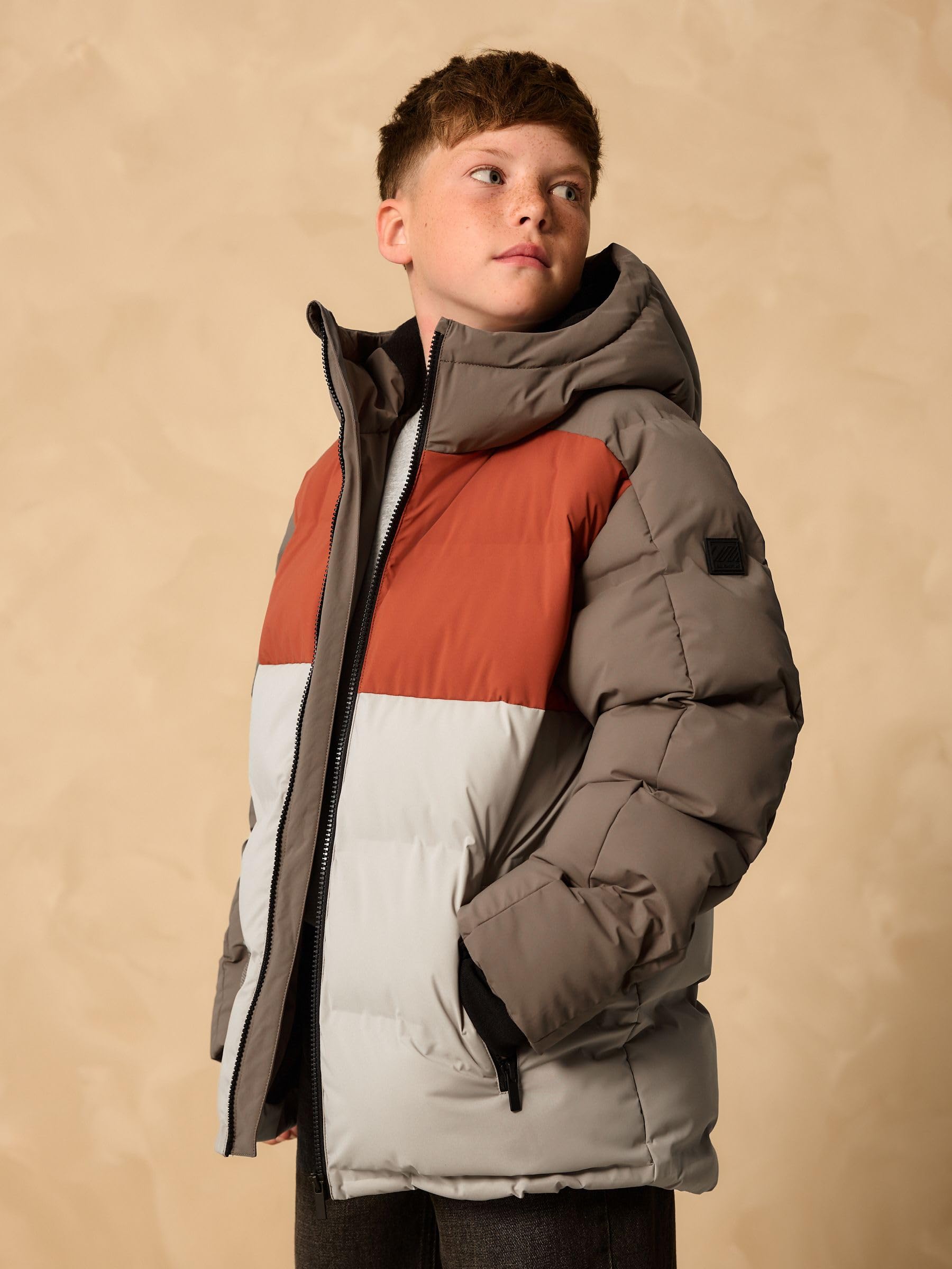 NEXT Jungen Wasserabweisender Steppmantel mit Fleecfutter