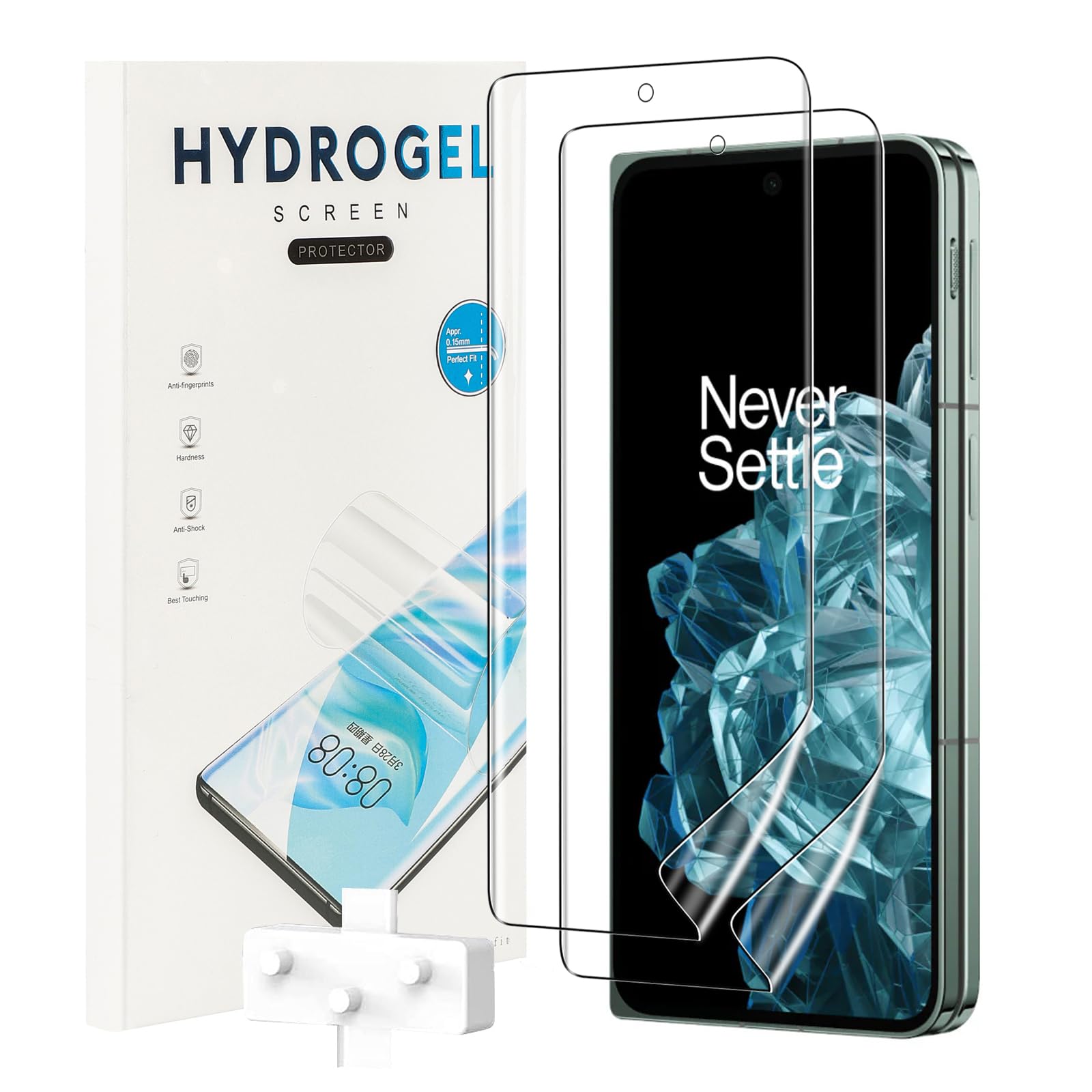 KZIOACSH Back Screen Protector for OnePlus Open 2 Pack Flexible TPU Full Coverage 3D Curved Edge Elastic Screen Protector Film Transparent Self-Healing Cover Film Scratch Resistant Protective Film