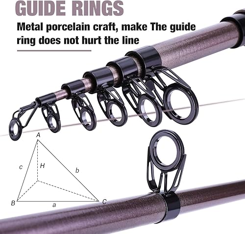 Vista 3 de Sougayilang Caña de Pescar Telescópica - Fibra de Carbono de 24 Toneladas, Asiento de Carrete Mecanizado CNC, Mango de EVA Cómodo, Caña de Pescar