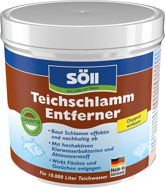 Söll 80588 TeichschlammEntferner 500 g - biologischer Teichreiniger entfernt organischen Schlamm und Ablagerungen im Gartenteich Fischteich Schwimmteich Koiteich - 1