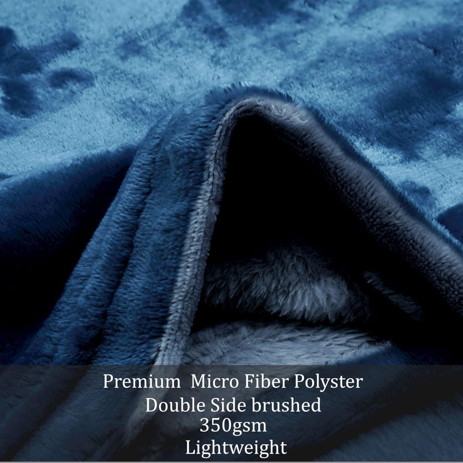 Fleece Throw Blanket 350GSM Cozy Soft Plush Lightweight Thick Blanket Blankets for Bed, Couch, Travel, Camping Warm Soft Blankets and Throws for Sofa Suitable All Seasons (Blue Grey, Full/Queen)