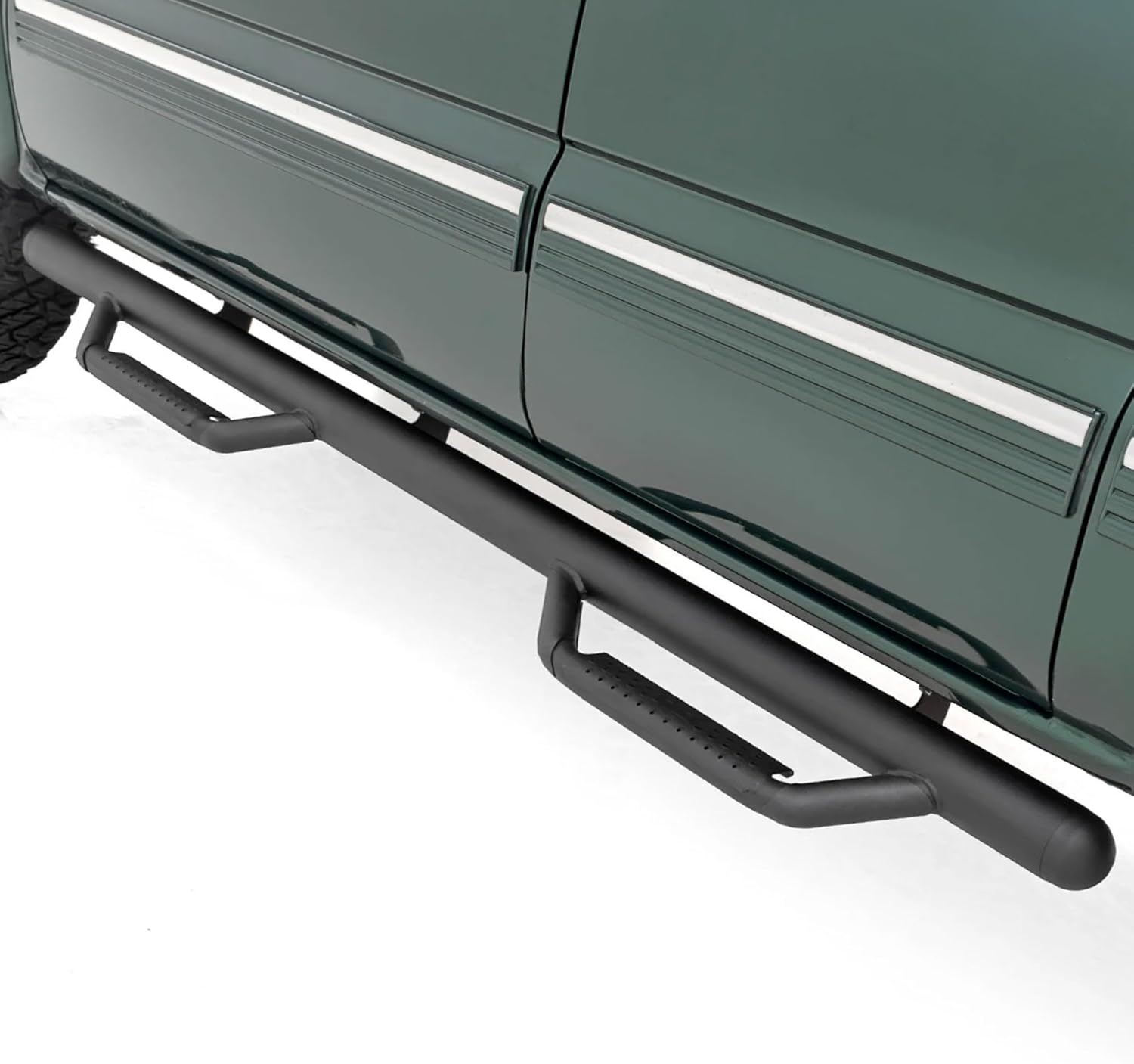 Rough Country Cab Length Nerf Step Bars for Chevy Silverado & GMC Sierra 1500 (1999-2006) Extended Cab - Rugged Side Steps, Easy Bolt-On Install, Off-Road Ready