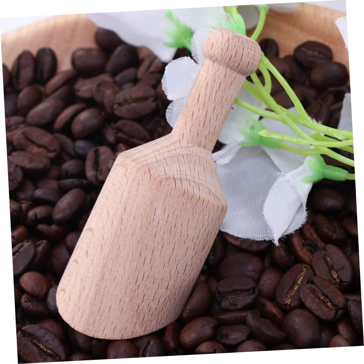 Flat Handle Teaspoon Scoop Pcs Wooden Salt Shovel for Teaware Tea Shop Restaurant