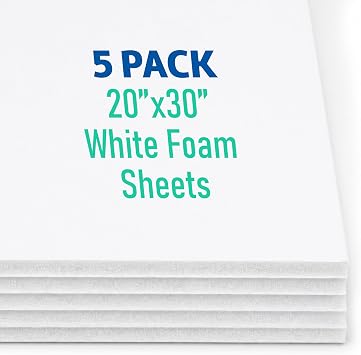 Flipside Products 20" x 30" White Foam Board, Arts and Crafts, 3/16" Thick, Presentations, Signboards, Backing Board, Display, Pack of 10