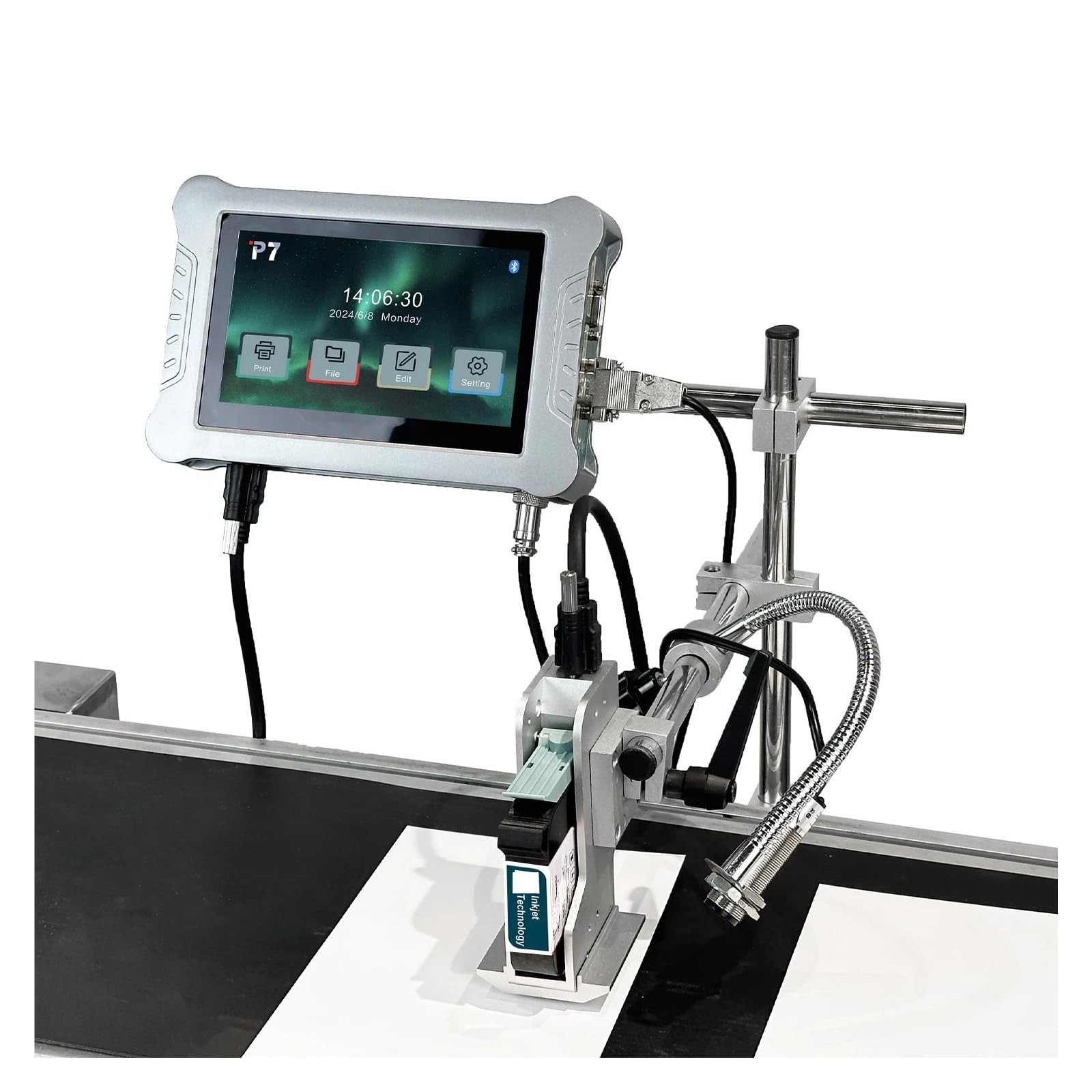 MYUYEE P7 12.7/25.4Mm High Speed Label Printer Qr Bar Batch Code Number Logo Expiry Online Inkjet Printer On Any Surfaces (Without Ink25.4Mm)