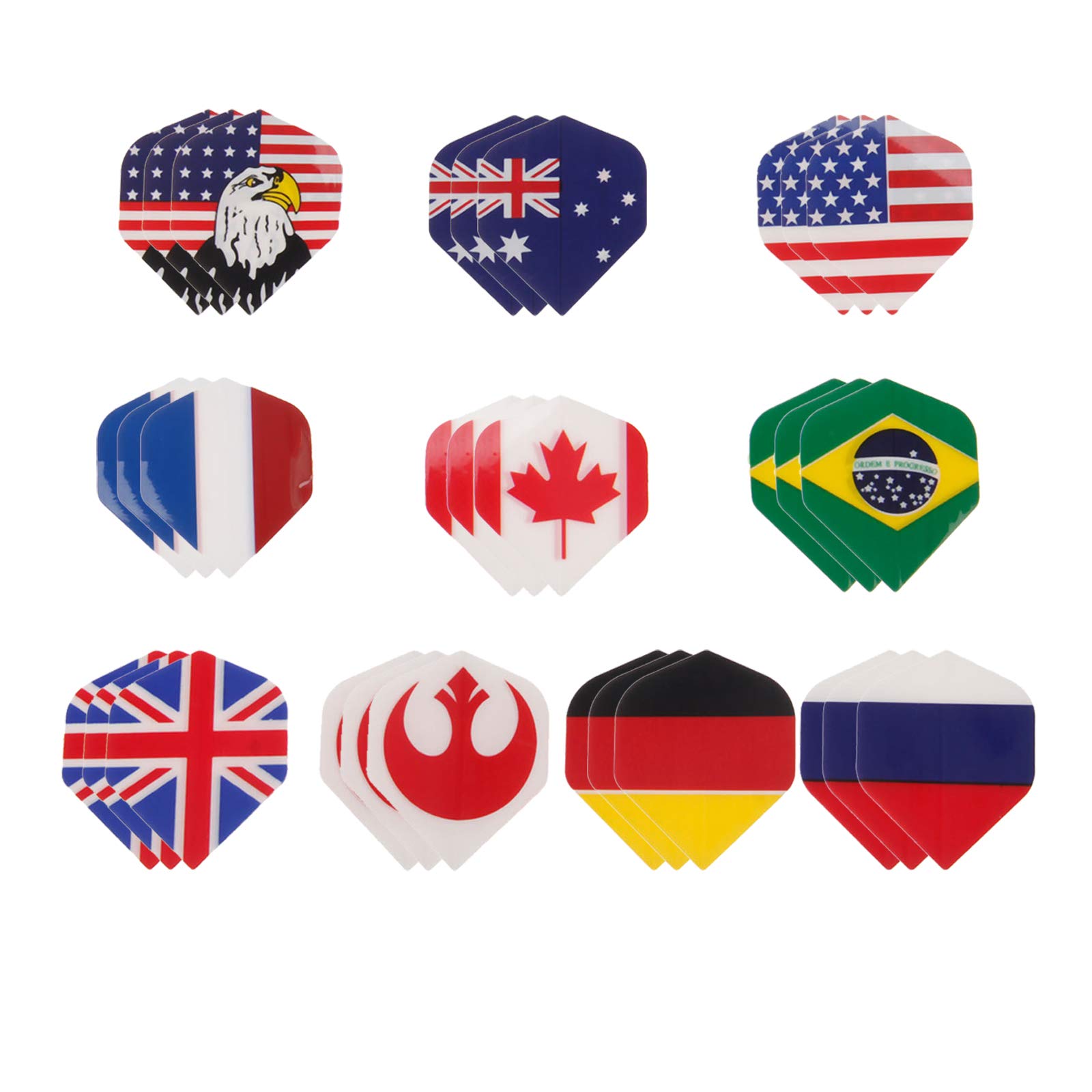 最新な 海外輸入品 ダーツ フライト Yetaha 12PCS National Flags Dart Flights Flag Flight