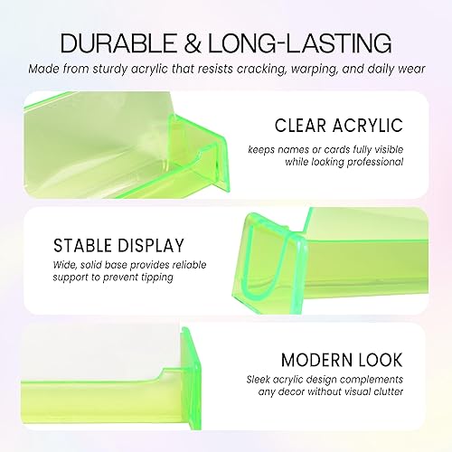 Miniatura 3 de Beauticom® Soporte de plástico transparente para tarjetas de visita para encimera de escritorio (verde transparente, 3 piezas)