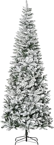 Miniatura 10 de HOMCOM Árbol de Navidad artificial de pino delgado sin luz de 7.5 pies con ramas realistas y 668 puntas