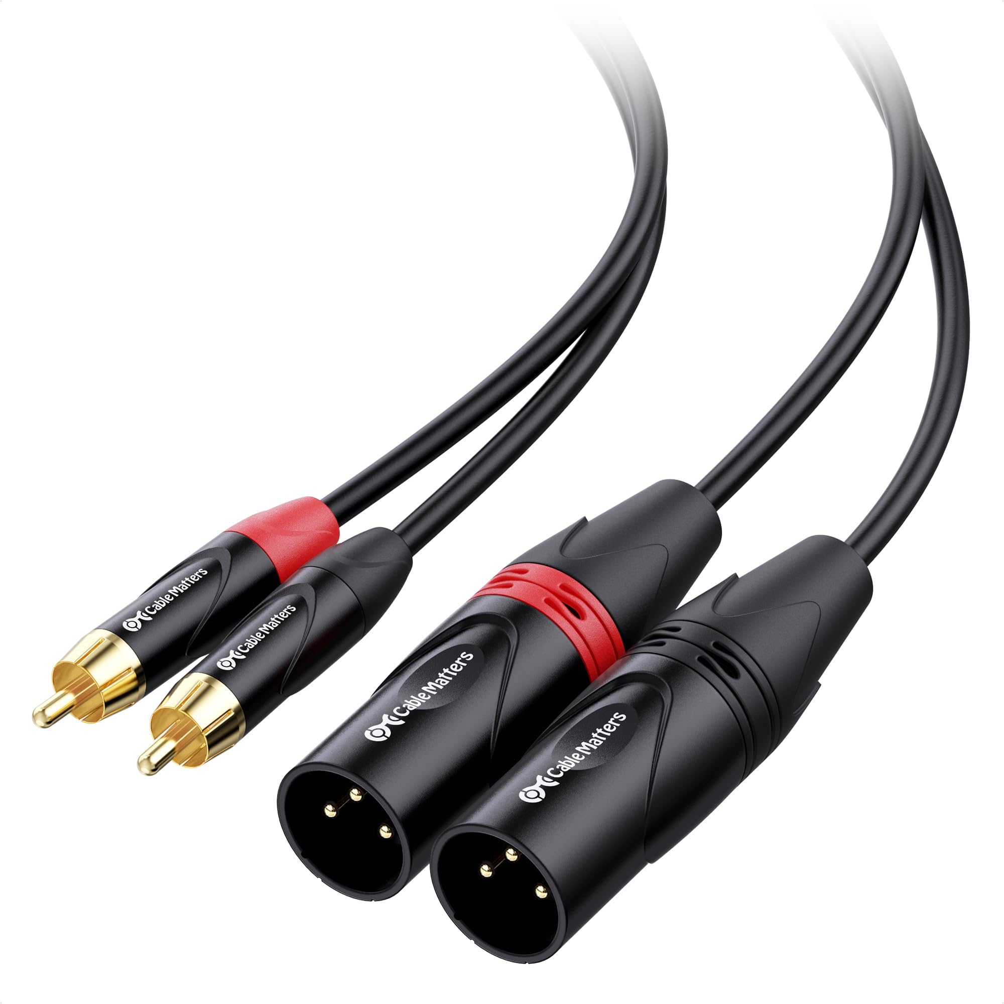 Cable Matters Dual RCA to XLR Unbalanced Interconnect Cable - 10ft, XLR to RCA Cable, Male to Male