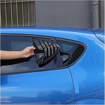 Compatible for Seat Leon MK2 1P1 2008-2012 Window Triangle Trim Accessories(Carbon fiber look) 2PCS ABS Glossy Black Rear Side Window Louver Shutter Cover (Style 1)