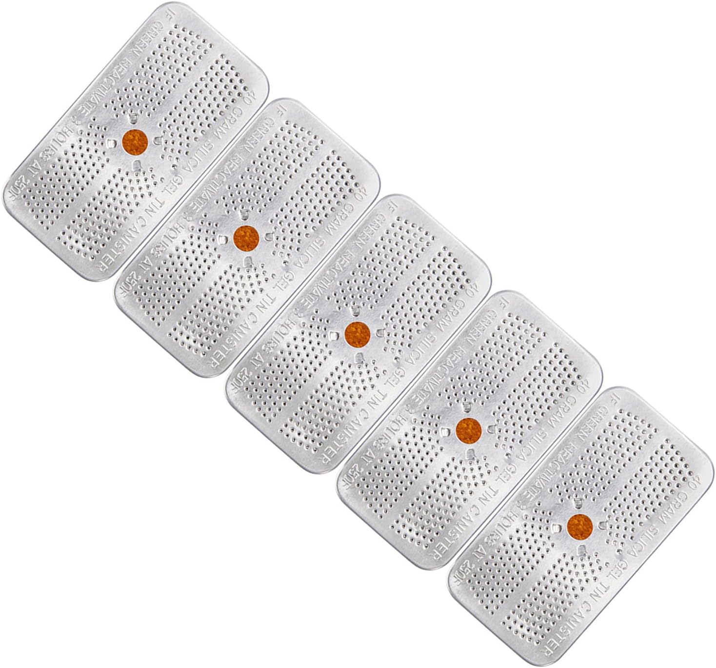 5pcs Silica Gel Desiccant Packets Reusable Silica in Aluminum Tin Moisture Packs for Storage Humidity Control for Safes Collections