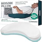 Lunderg Bedsore Pillow Positioning Wedge - with 2 Non-Slip Pillowcases & Adjustable Slope - Pressure Ulcer Cushion for Bed Sore Prevention - Stay on The Side and Stay Off The Back